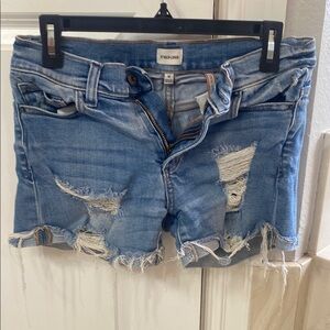 Sneak Peek Blue Jean Shorts Distressed Cut-Off